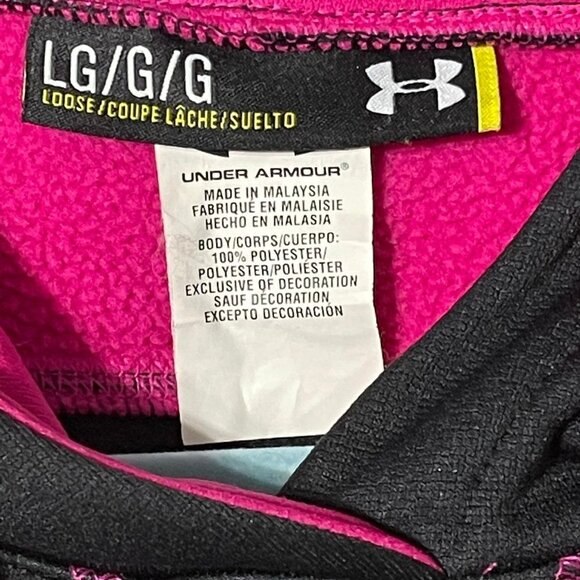 Under Armour Womens Black & Pink Hoodie Sweatshirt With Kangaroo Pocket Size M - Picture 9 of 9